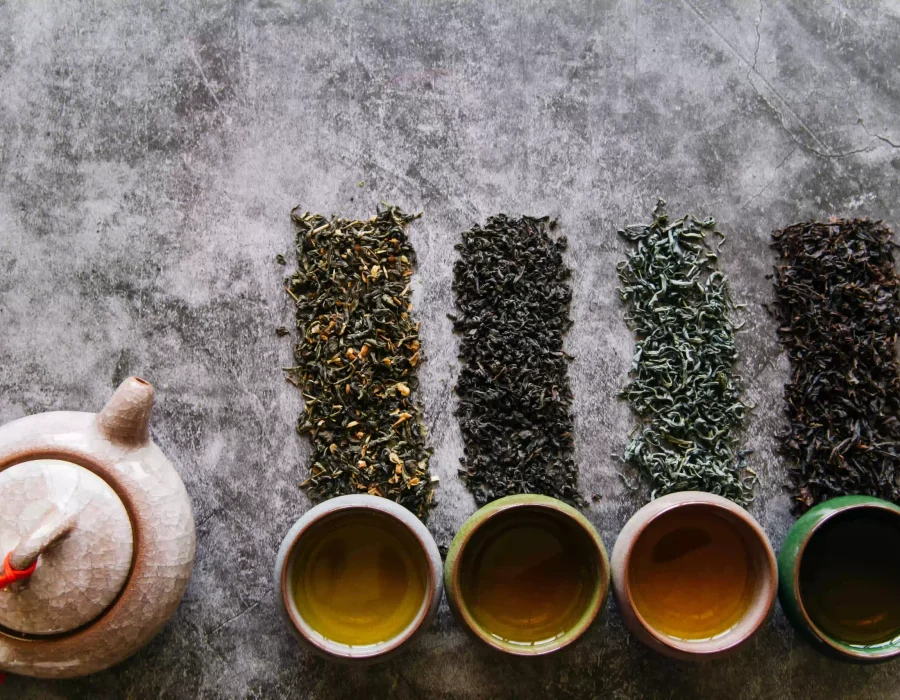 Himalayan herbal tea served in a teapot with loose leaf teas