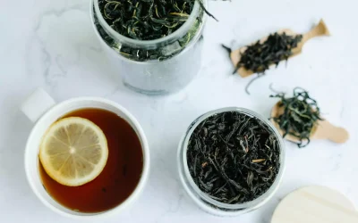 Loose leaf Himalayan tea stored in glass jars